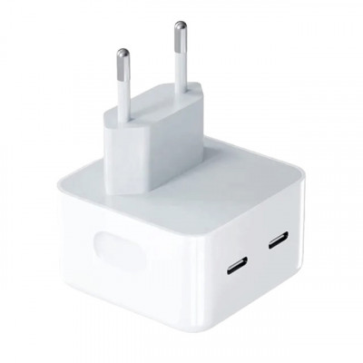 Adaptor priza 50W cu 2 porturi tip C, Incarcare rapida pentru iPhone 13 Xiaomi Samsung iPad Laptop Tablete foto