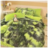 Cumpara ieftin Lenjerie Fluffy Super Pufoasa 6 Piese, Verde Pestrit- JOJ241