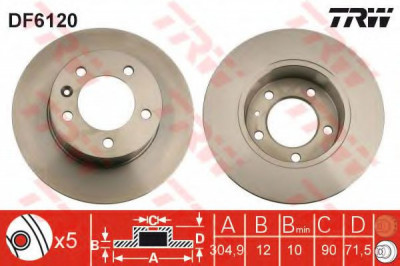 Disc frana OPEL MOVANO B caroserie (2010 - 2016) TRW DF6120 foto