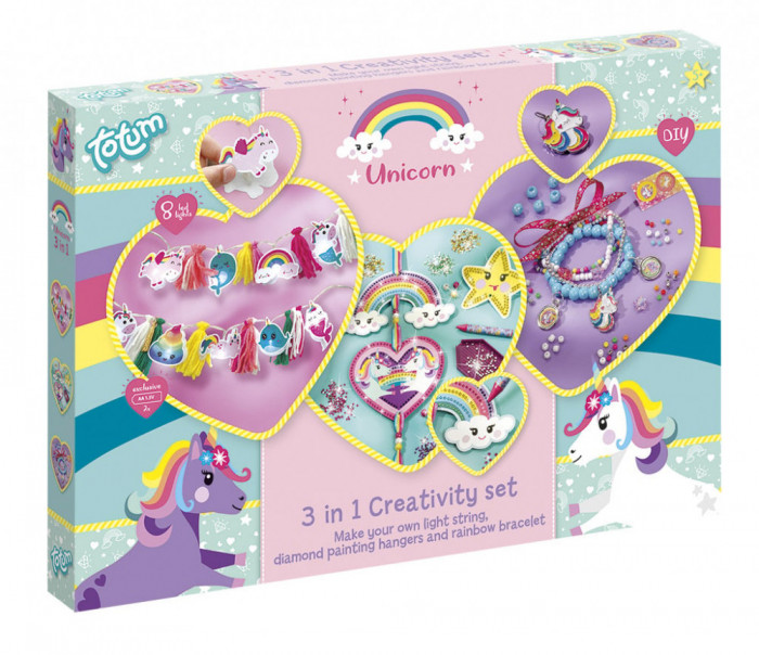 Set creativ DIY 3 in 1, bratari, decoratiuni si ghirlanda