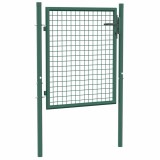 vidaXL Poartă de gard, verde, 100 x 75 cm, oțel