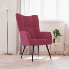 vidaXL Scaun de relaxare, roșu vin, catifea 328078