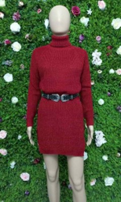 Pulover cu Guler Debora Rosu foto