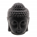 Vas aromaterapie din ceramica cu model buddha mare - negru mat