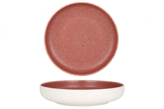 Rinart Farfurie ad&acirc;ncă - Rosa - Porţelan - 20 cm (900cc) - set de 6