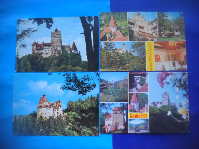 HOPCT LOT 2231 CASTELUL BRAN-JUD BRASOV-4 CARTI POSTALE-CIRCULATE