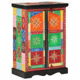 vidaXL Servantă pictată manual cu uși 53x30x75 cm, lemn masiv de mango