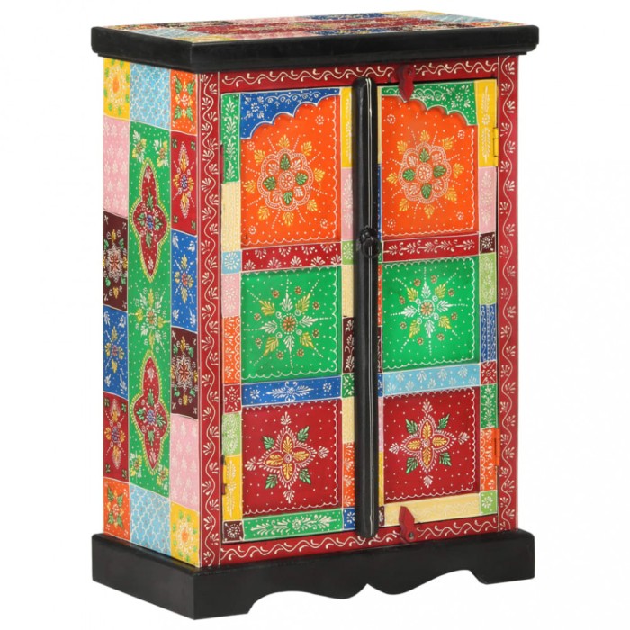 vidaXL Servantă pictată manual cu uși 53x30x75 cm, lemn masiv de mango