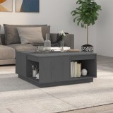Cumpara ieftin Măsuță de cafea, gri, 80x81x36,5 cm, lemn masiv de pin