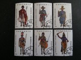 Tanzania 1993 - Costume Istorice Africane / Războinici, set complet 6 timbre obliterate -A583
