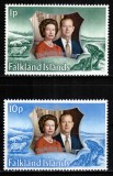 Falkland 1972, Mi #218-219**, QEII, fauna, oi, foci, MNH! Cota 1,70 &euro;!, Regi, Nestampilat