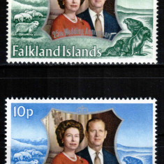 Falkland 1972, Mi #218-219**, QEII, fauna, oi, foci, MNH! Cota 1,70 €!
