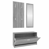 Set pantofar 3 in 1, gri sonoma, lemn prelucrat