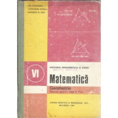 Matematica. Geometrie, manual pentru clasa a VI-a - Ion Cuculescu