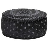 Cumpara ieftin Taburet puf, antracit, 60 x 25 cm, catifea brodată, rotund