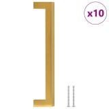 Manere de dulap, 10 buc., auriu, 160 mm, otel inoxidabil