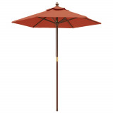 Umbrela de soare de gradina stalp din lemn caramiziu 196x231 cm GartenMobel Dekor, vidaXL