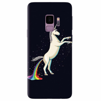 Husa silicon pentru Samsung S9, Unicorn Shitting Rainbows foto