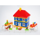 Set 292 piese, cuburi de constructie din plastic pentru copii, Ferma, 24 x 66 cm