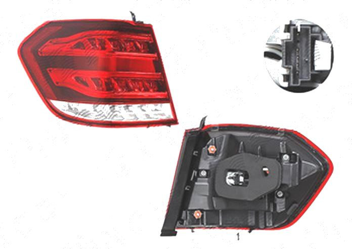 Stop spate lampa Mercedes Clasa E (W212) Combi, 02.2013-, spate, Stanga, fara &amp;#39;Mercedes Benz&amp;#39; inscription; partea exterioara; LED; negru carc