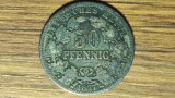 Germania - raritate argint 900 - moneda de colectie 50 Pfennig 1877 B - serie foarte rara ! - pentru cunoscatori