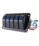 Cumpara ieftin Panou universal cu 5 intrerupatoare ON OFF cu iluminare LED 12V-24V