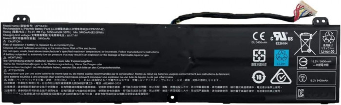 Baterie Laptop, Laptop, Acer, ConceptD 7 CN715-71, 4ICP8/35/142, KT.00408.001, AP18JHQ, 15.2V, 5400mAh, 82.08Wh