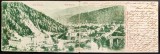 Sinaia Hotel Caraiman 1901 Vedere generala - CARTE POSTALA DUBLA, clasica, printata, circulata catre Elvetia, timbru intact, stampile lizibile