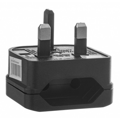 Adaptor priza OEM 3 pini UK-EU, Negru foto