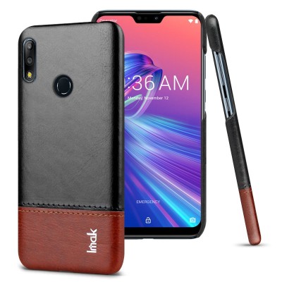 Husa Piele Imak Ruiyi Concise Slim pentru Asus Zenfone Max Pro (M2) ZB631KL, Maro - Neagra foto