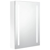 Cumpara ieftin Dulap de baie cu oglinda si LED, alb stralucitor, 50x13x70 cm