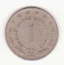 Iugoslavia 1 dinar 1975 foto