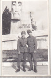 Bnk foto Aeroportul Targu Mures - militari - 1987, Alb-Negru, Romania de la 1950, Militar