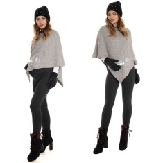 Qmini - Colanti pentru gravide, Cu talie speciala, Din 95% bumbac si 5% spandex, Pentru perioada rece, Black, Masura L foto