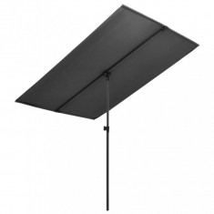 Umbrelă de soare exterior, stâlp aluminiu, antracit, 180x130 cm