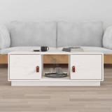 Gossi masuta de cafea, alb, 100x50x35 cm, lemn masiv de pin