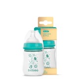 Biberon Din Sticla Anticolici Baboo - Gat Larg, 150 ml, 0 luni+