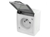 Conector Alimentare AC 2P+PE 250V 16A Gri Murale