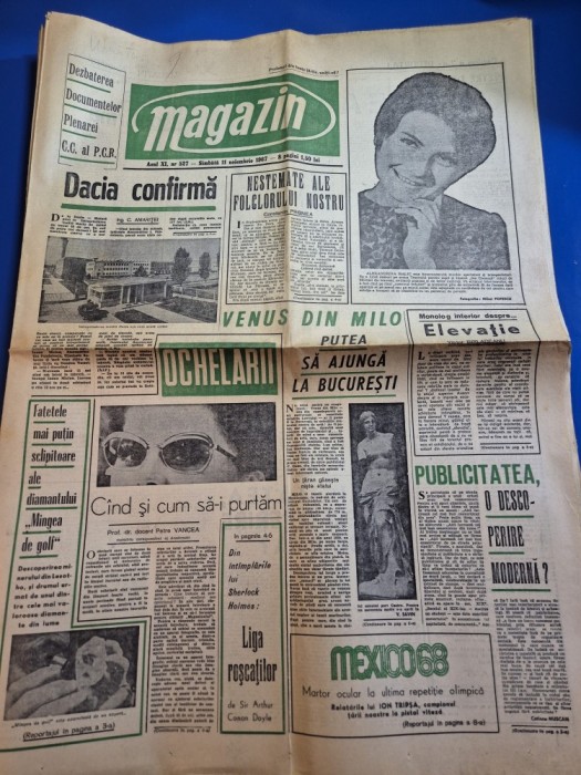ziarul magazin 11 noiembrie 1967 - articol si foto oradea,olimpiada mexico