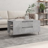 vidaXL Măsuță de cafea, gri beton, 102x44,5x50 cm, lemn prelucrat