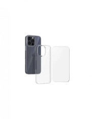 Husa si folie protectie pentru iPhone 16 Pro, silicon, anti-alunecare, anti-galbenire, transparenta, grosime 2 mm