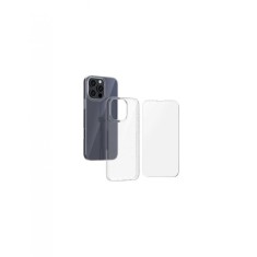 Husa si folie protectie pentru iPhone 16 Pro Max, silicon, anti-alunecare, anti-galbenire, transparenta, grosime 2 mm
