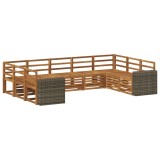 vidaXL Set canapea sectională 9 pcs natural Lemn Solid de Acacia 3384845