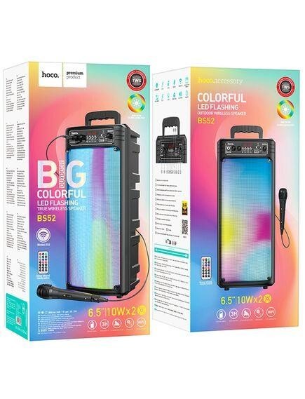 Boxa portabilă HOCO BS52 Boxa portabila cu microfon,Outdoor, BT 5.0, 2200mAh, Telecomanda, 2x10W, RGB ambient