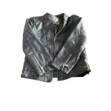 Geaca imitatie piele , culoarea albastru inchis , marimea 3-4 ani