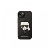 Husa iPhone 14 Plus Karl Lagerfeld Saffiano Karl&#039;s Head Black