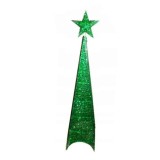 Brad Craciun Verde Luminos LED 182cm cu Stea, Decoratiune Exterior/Interior, Pliabil, 96 LED Alb Cald