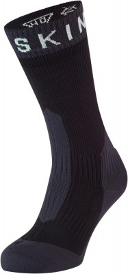 SEALSKINZ Unisex Impermeabil Extreme Cold Weather Mid Length Sock Negru/Gri/Alb foto