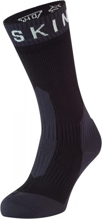 SEALSKINZ Unisex Impermeabil Extreme Cold Weather Mid Length Sock Negru/Gri/Alb