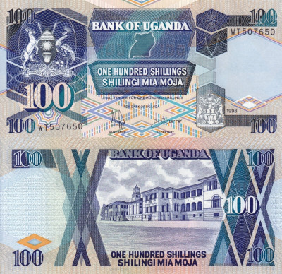 UGANDA 100 shillings 1998 UNC!!! foto